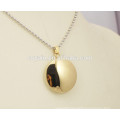 Stainless steel jewelry shiny Round gold charm necklaces for women